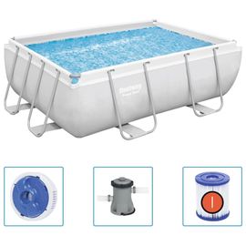 Bestway Ensemble de piscine Power Steel Rectangulaire 282x196x84 cm
