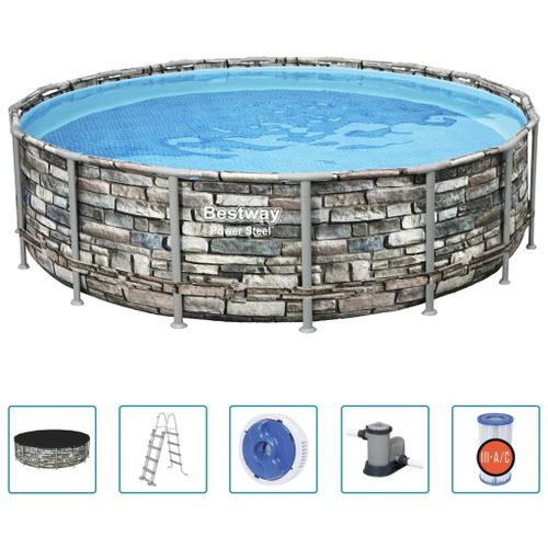 Bestway Ensemble de piscine Power Steel 488x122 cm