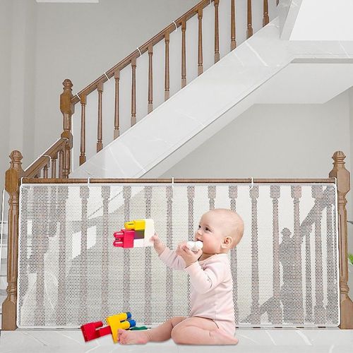 Filet De Protection Pour Rampe D'escalier, Filet De Sécurité Pour Bébé, Barrière À Mailles Blanches, Protection De Balcon, Pour Nourrissons, Enfants En Bas Âge