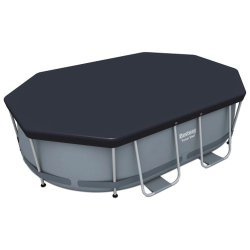 Bâche De Protection Grise 3x2m Pour Piscine Ovale Hors Sol 300 X 200 Cm. Housse. Couverture