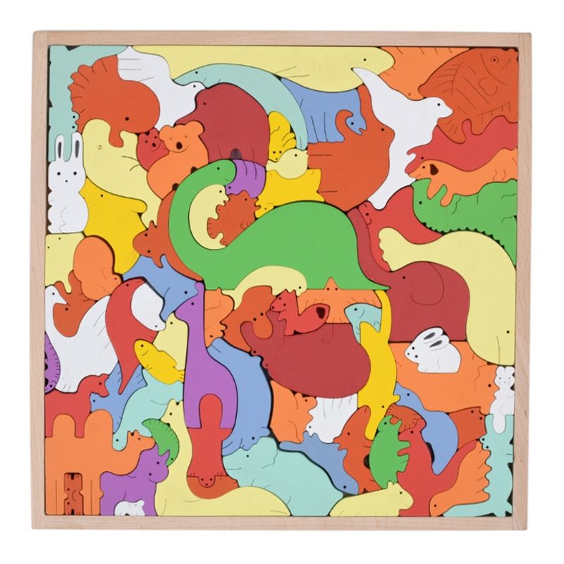 Puzzle 3d En Bois Pour Enfants, Jeu ducatif Prscolaire, Bl... - 2