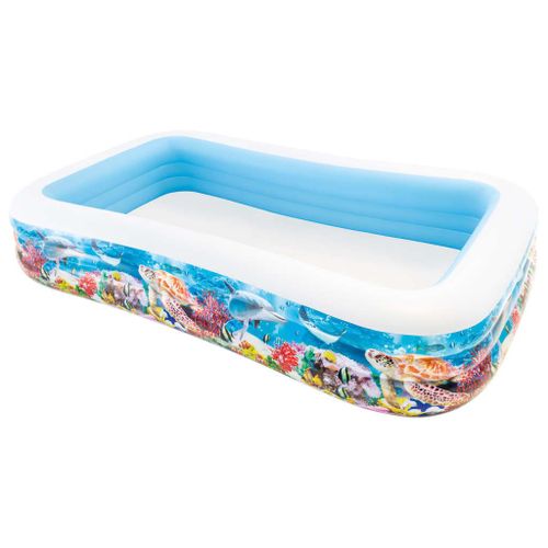 Piscine gonflable rectangulaire - L 305 x l 183 x H 56cm - Vinyle - Bleu