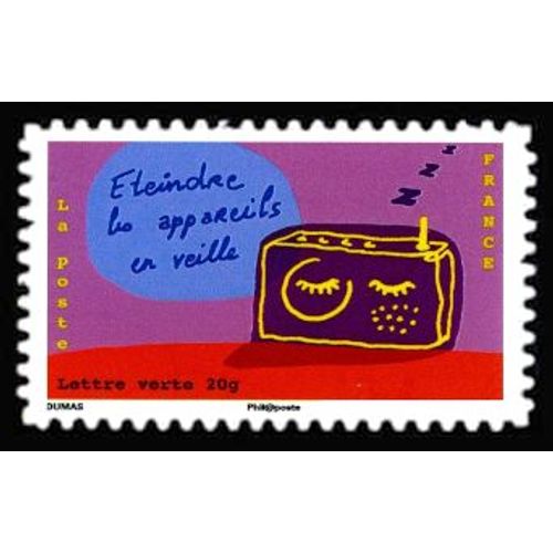 Timbre France 2014 Oblitéré - Eteindre Les Appareils En Veille - Yt Adhésif - N° 966