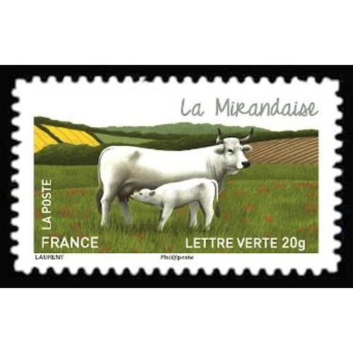 Timbre France 2014 Oblitéré - Les Vaches De Nos Régions, Races Bovines Rares La Mirandaise  - Yt Adhésif - N° 957