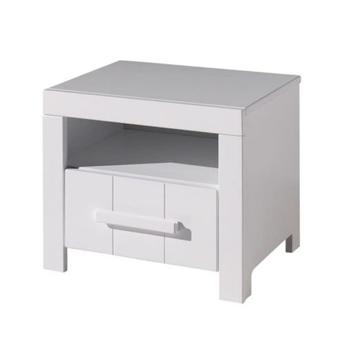 Vipack Chevet Erik En Bois Laqu Blanc Avec 1 Niche Et 1 Tiroir L 50cm