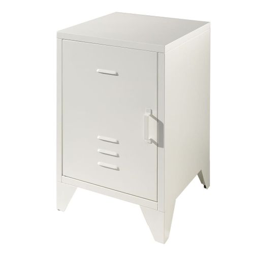 Vipack Chevet En Mtal Bronxx 1 Porte 1 Etagere 60x40x40cm Blanc Mat