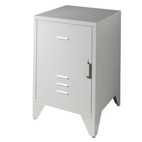 Vipack Chevet En Mtal Bronxx 1 Porte 1 Etagere 60x40x40cm Gris Mat