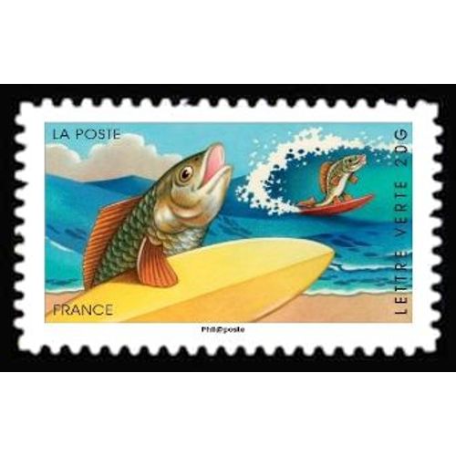 Timbre France 2014 Oblitéré - Poisson Surfeur - Yt Adhésif - N° 984