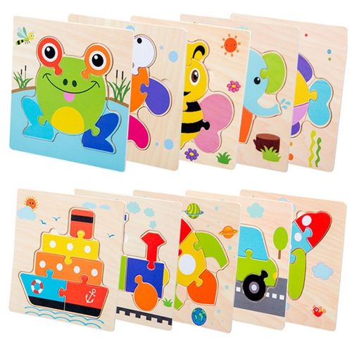 Puzzle de dessin animé 3D, jouet d'enseignement Tangram pour les tout petits, éducation précoce des enfants