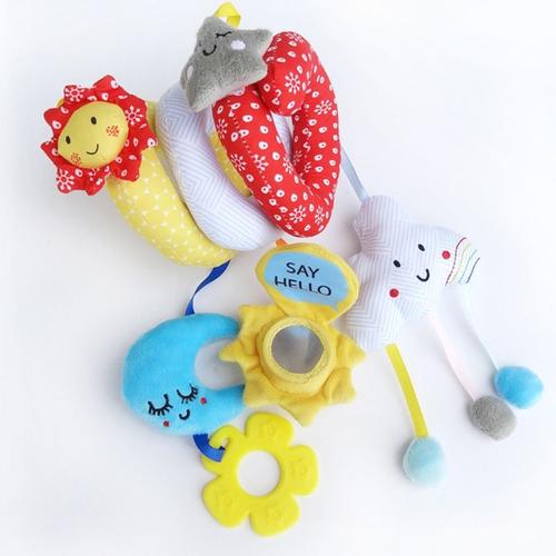 Lit De Bébé Lune & Étoile Fournitures De Handage Décoration En Peluche Avec Cloche À L'intérieur Jouet Interactif Cadeau Pour Bébé Train De Cerveau