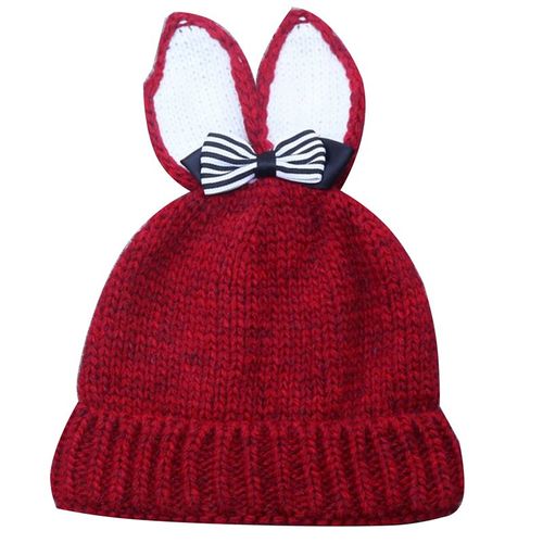 Bonnet Avec Oreilles De Lapin Pour Bébé Fille, Chaud, Épais, Hiver