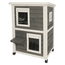 Kerbl Maison D'extérieur Pour Chats Family 57x55x80 Cm Gris Et Blanc