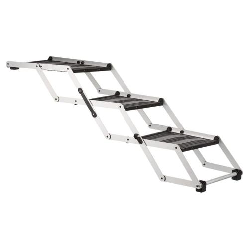 Escalier Repliable Petwalk Aluminium - Largeur- 37cm Hauteur- Jusqu'a 57cm Profondeur- Jusqu'a 120cm Trixie