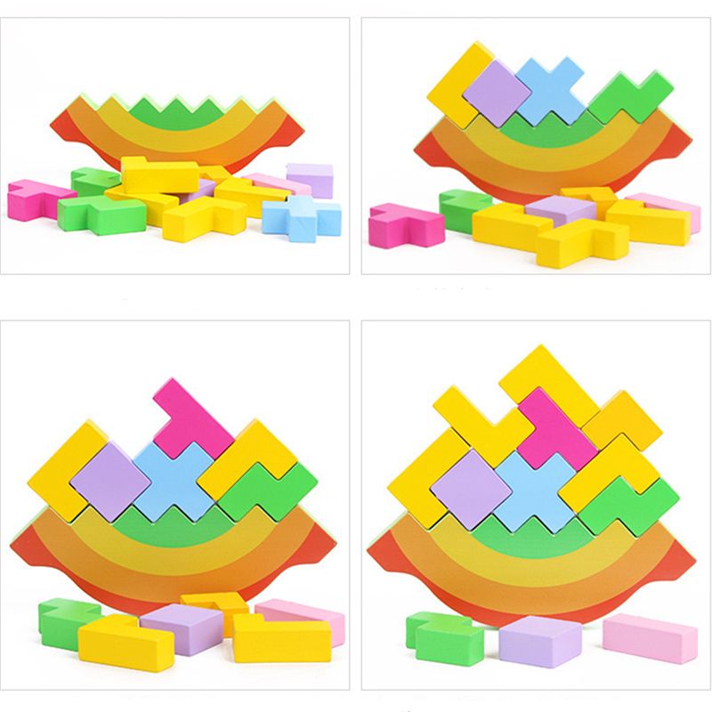 Jouets D'quilibre Colors En Bois, Hauteur D'empilage 3d, P... - 2