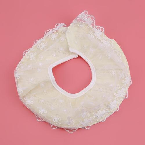 Bavoir Rond En Coton Et Dentelle Pour Bébé, Avec Des Pompons, En Tissu, Avec Des Poches, Fournitures Maternelles Pour Nourrisson, Serviette De Salive