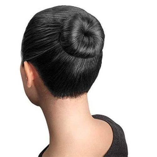 Bun Donut Chignon Accessoire Extensible Coiffure Femme Volume Cheveux Synthétiques Noir Ø 6.5 Cm 