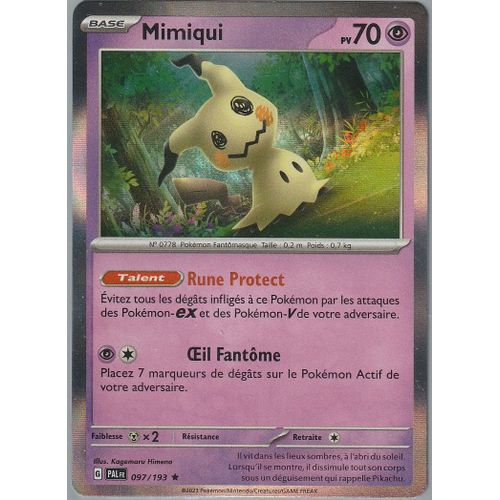 Carte Pokémon - Mimiqui - 097/193 - Holo-Rare - Sv2 - Evolution À Paldea