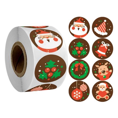 Autocollants De Scellage, 500 Pièces, Sapin De Noël, Jouet Bébé, Sac À Bonbons, Élan, Étiquettes De Décoration Pour Boîte À Cadeaux, Nouvel An