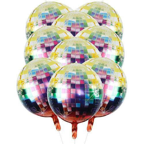 12pcs 56cm Gros 4D Ballons Disco Party, Décorations de Fête Disco des  Années 70 Ballons Disco Multicolores pour Soirée Dansante Anniversaire  Festival Mariage