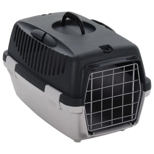 Vidaxl Cage De Transport Animaux De Compagnie Gris Noir 48x32x31 Cm Pp