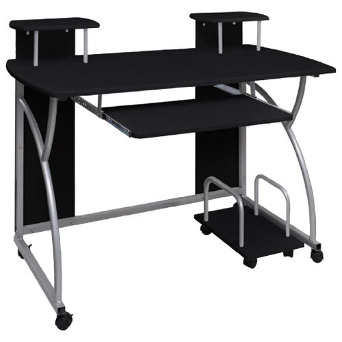 Vidaxl Bureau D'ordinateur Noir 110x52x88,5 Cm Bois D?Ingénierie
