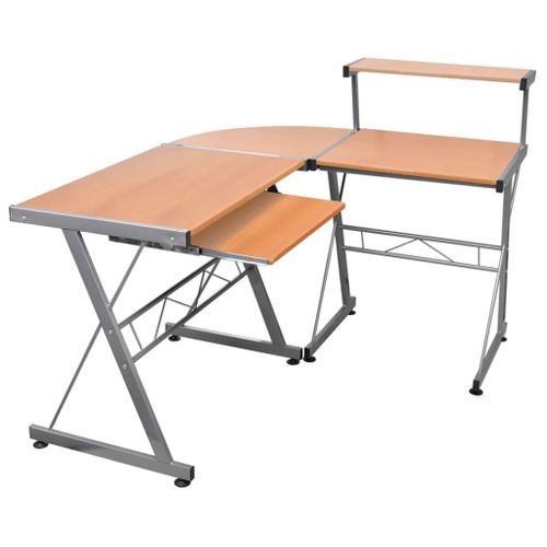 Vidaxl Bureau D'ordinateur D'angle Marron 132x112x99cm Bois Ingénierie