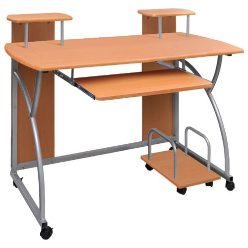 Vidaxl Bureau D'ordinateur Marron 110x52x88,5 Cm Bois D?Ingénierie
