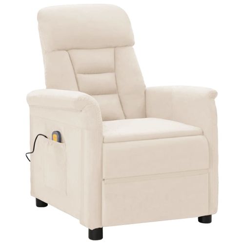 Vidaxl Fauteuil Inclinable De Massage Beige Tissu Microfibre