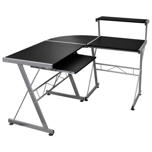 Vidaxl Bureau D'ordinateur D'angle Noir 132x112x99cm Bois D'ingénierie