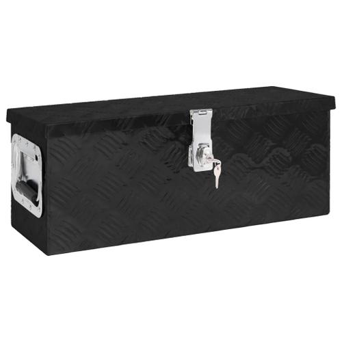 vidaXL Boîte de rangement Noir 60x23,5x23 cm Aluminium