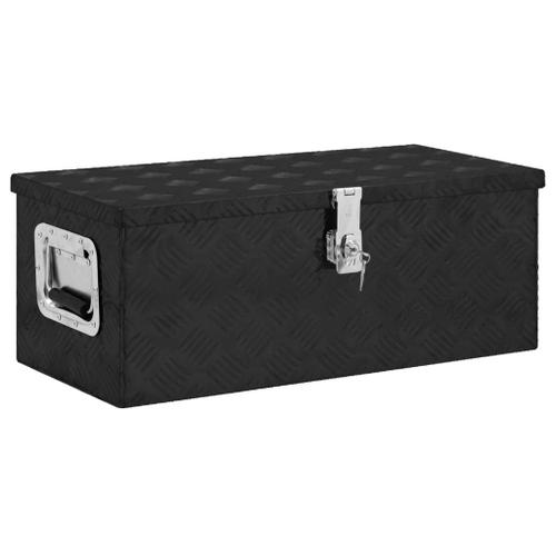 vidaXL Boîte de rangement Noir 70x31x27 cm Aluminium