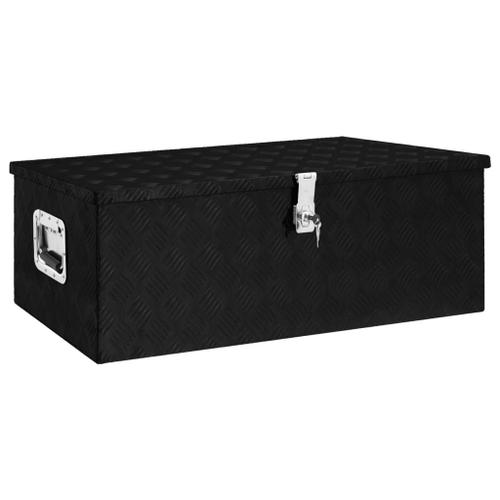 vidaXL Boîte de rangement Noir 90x47x33,5 cm Aluminium