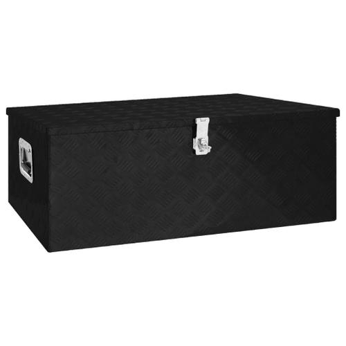 vidaXL Boîte de rangement Noir 100x55x37 cm Aluminium