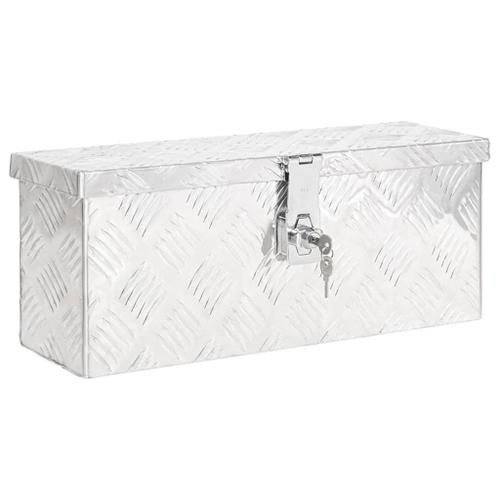 vidaXL Boîte de rangement Argenté 50x20,5x15 cm Aluminium