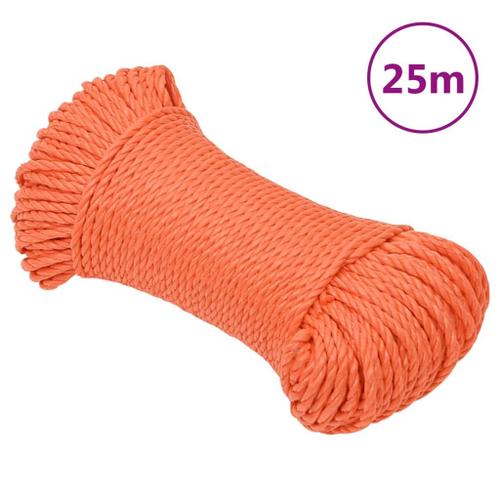 vidaXL Corde de travail Orange 3 mm 25 m Polypropylène