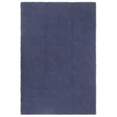 Vidaxl Tapis Rectangulaire Bleu Marine 200x300 Cm Coton