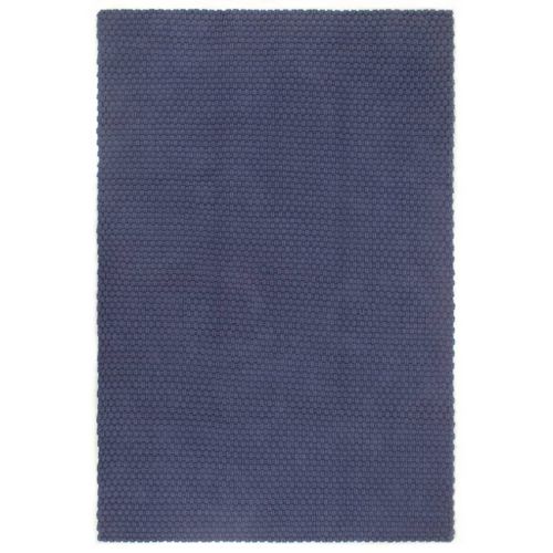 Vidaxl Tapis Rectangulaire Bleu Marine 120x180 Cm Coton