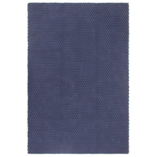 Vidaxl Tapis Rectangulaire Bleu Marine 160x230 Cm Coton