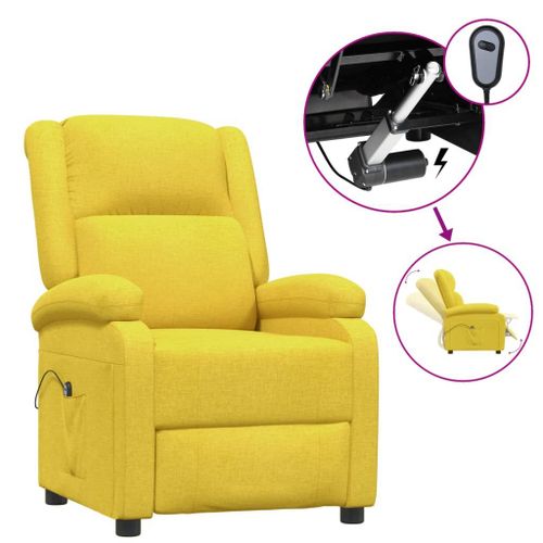 Vidaxl Fauteuil Inclinable ?Lectrique Jaune Tissu