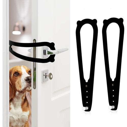 2 Pièces Loquet De Porte Pour Chat, Serrures De Porte Alternatives Serrure Porte Bébé Loquet De Support De Porte Pour Chat Pour Laisser Entrer Les Chats Empêcher Le Chien D'entrer (Noir)