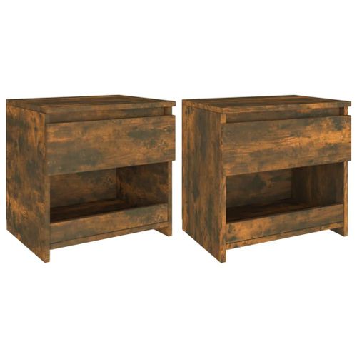 Vidaxl Tables De Chevet 2 Pcs Chêne Fumé 40x30x39 Cm Bois D'ingénierie