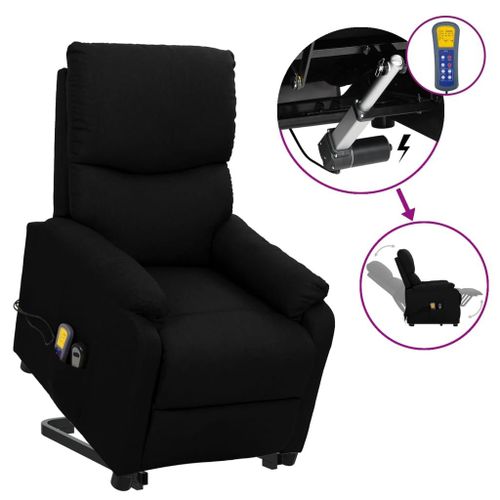 Vidaxl Fauteuil Releveur Inclinable De Massage Noir Tissu