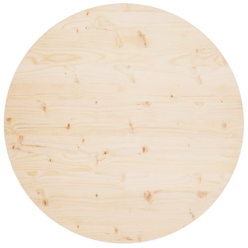 Vidaxl Dessus De Table Ø90x2,5 Cm Bois De Pin Massif