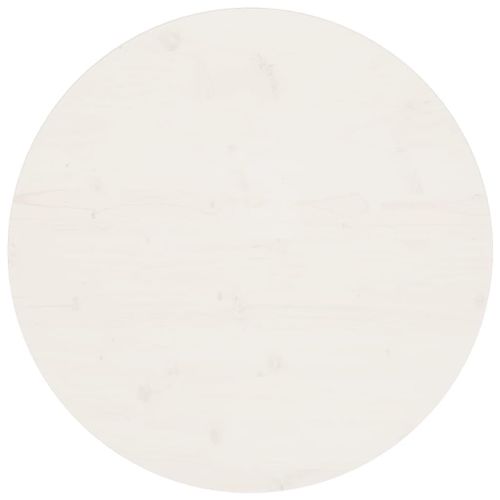 Vidaxl Dessus De Table Blanc Ø70x2,5 Cm Bois De Pin Massif