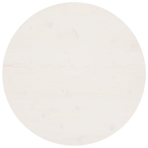 Vidaxl Dessus De Table Blanc Ø80x2,5 Cm Bois De Pin Massif