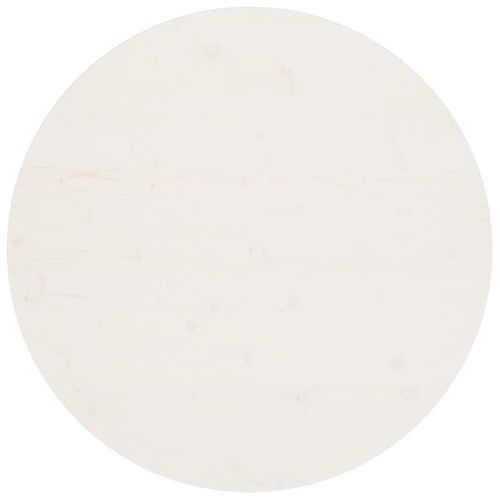 Vidaxl Dessus De Table Blanc Ø90x2,5 Cm Bois De Pin Massif