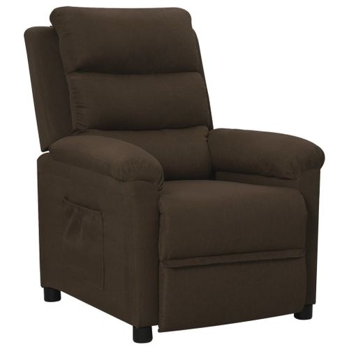 Vidaxl Fauteuil Inclinable Marron Foncé Tissu