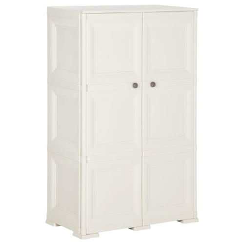 Vidaxl Armoire En Plastique 79x43x125 Cm Design De Bois Blanc