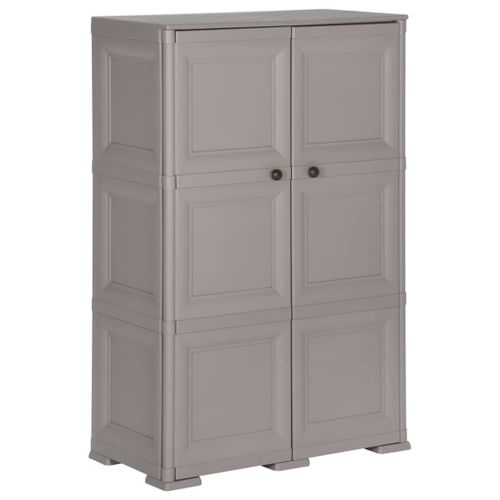 Vidaxl Armoire En Plastique 79x43x125 Cm Design De Bois Gris