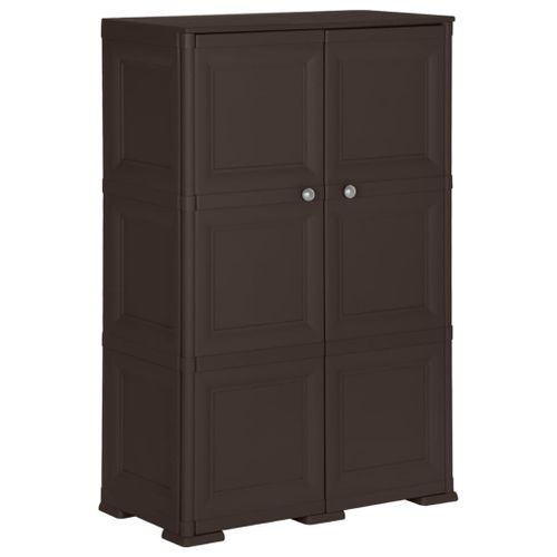 Vidaxl Armoire En Plastique 79x43x125 Cm Design De Bois Marron